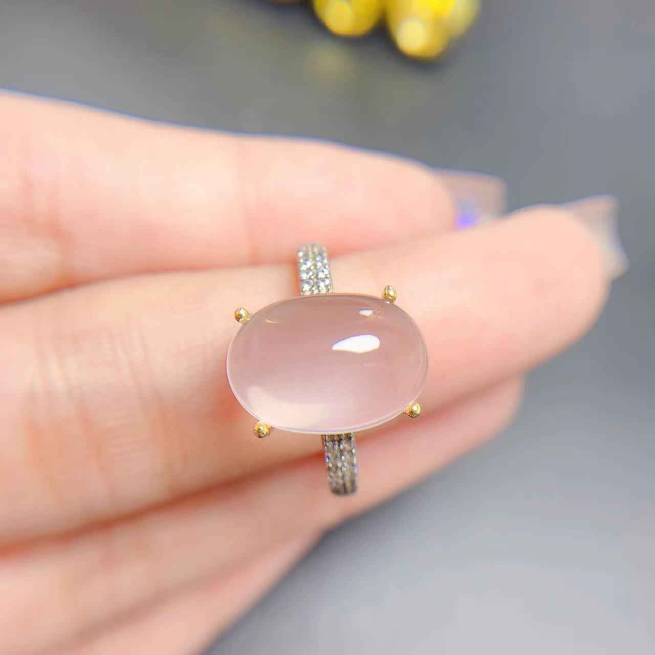 Rose Quartz Wedding Ring