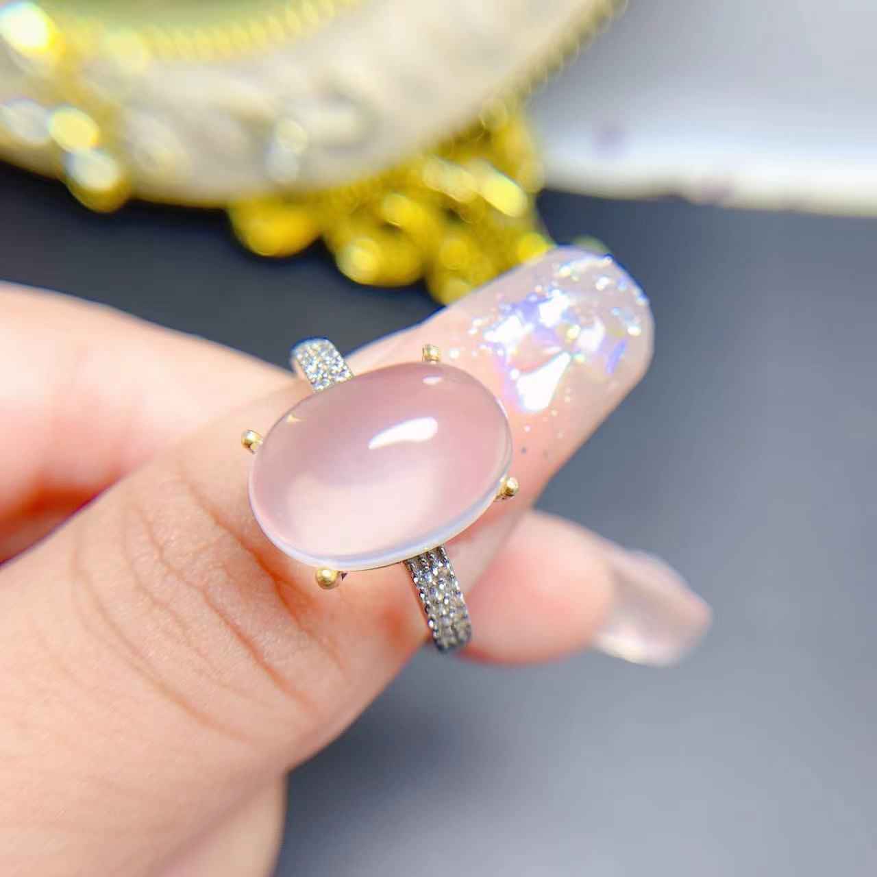 Rose Quartz Wedding Ring