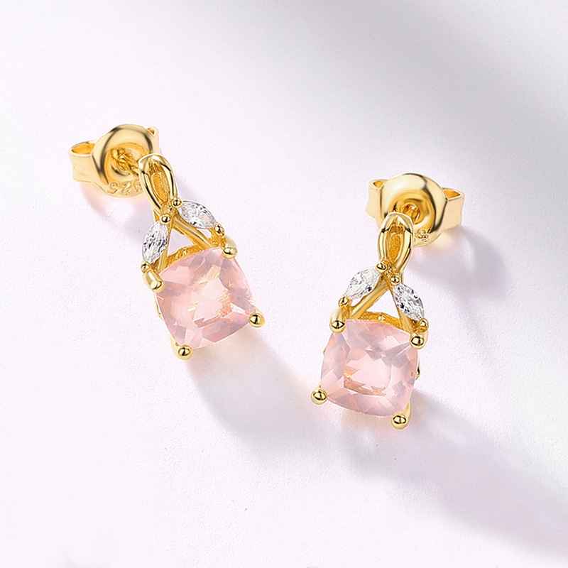 Rose Quartz Stud Earrings