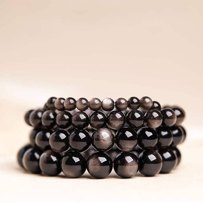 obsidian bead bracelet