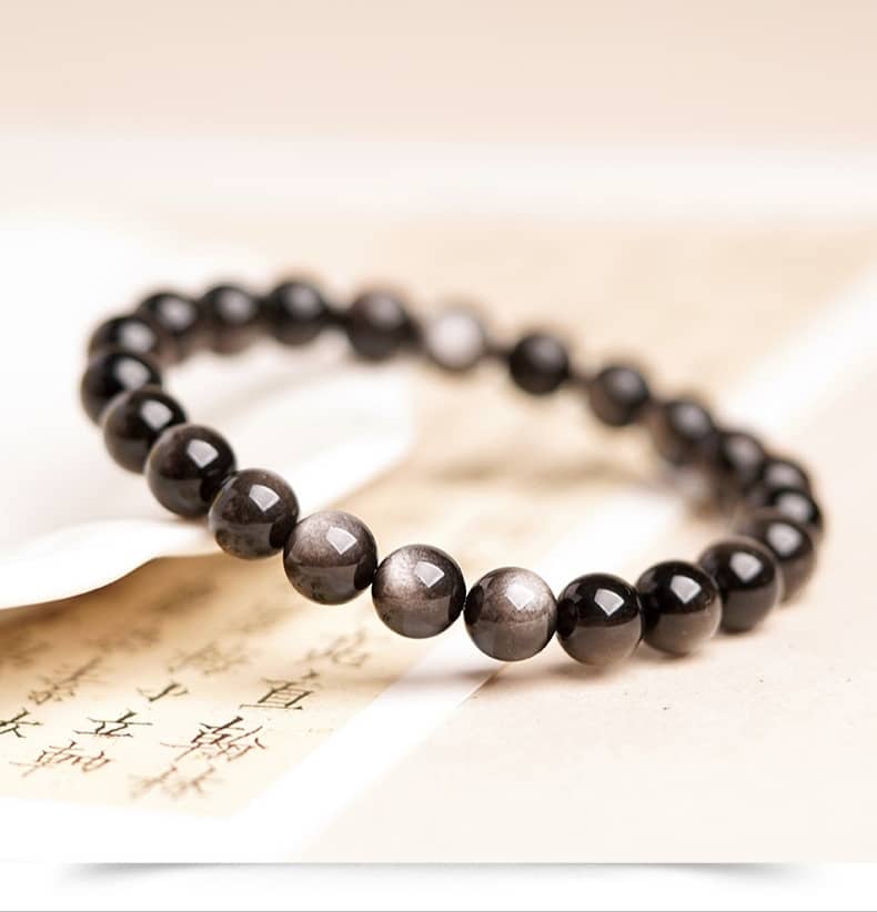 obsidian bead bracelet