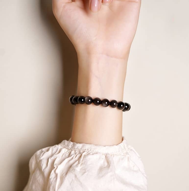 obsidian bead bracelet