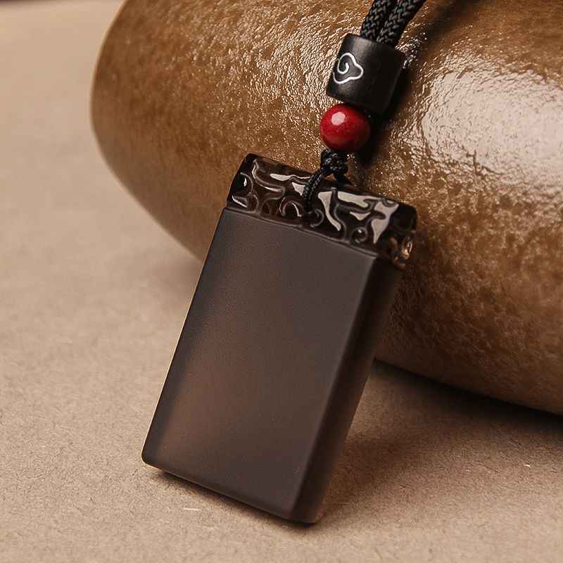 obsidian stone necklace