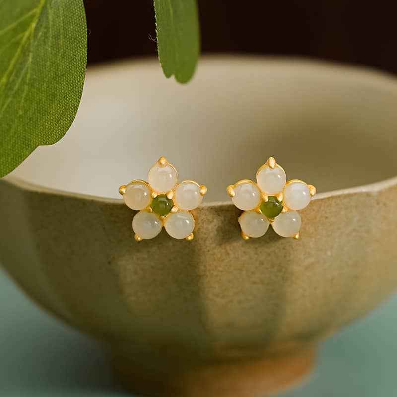 jade gold earrings