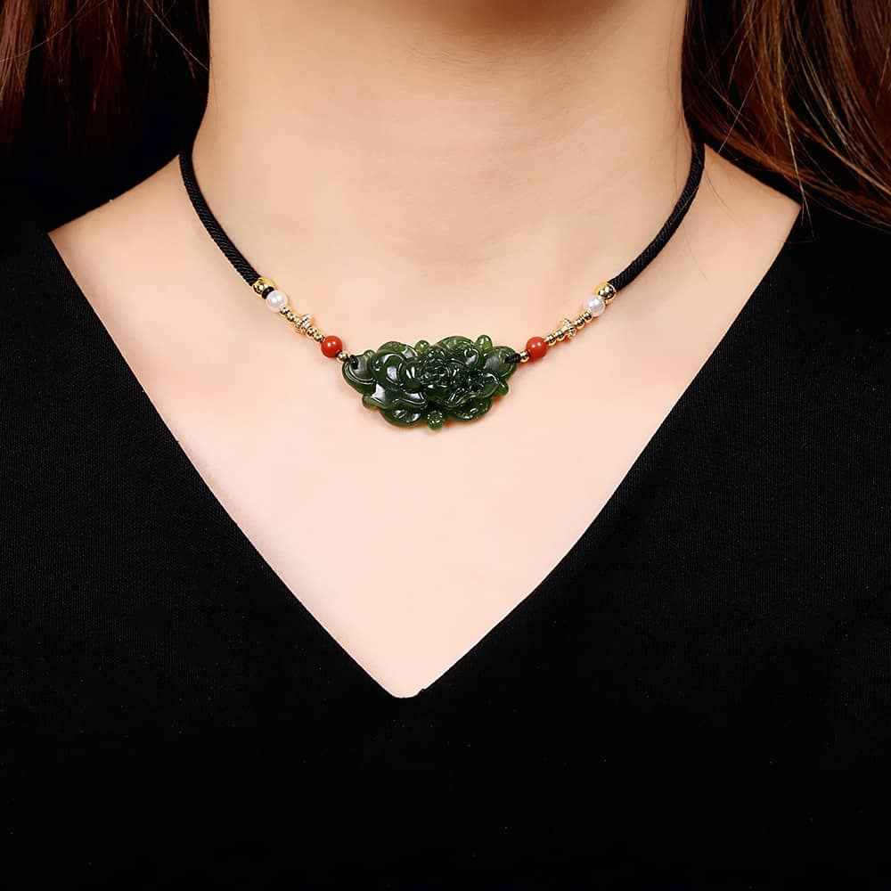 Flower Jade Necklace