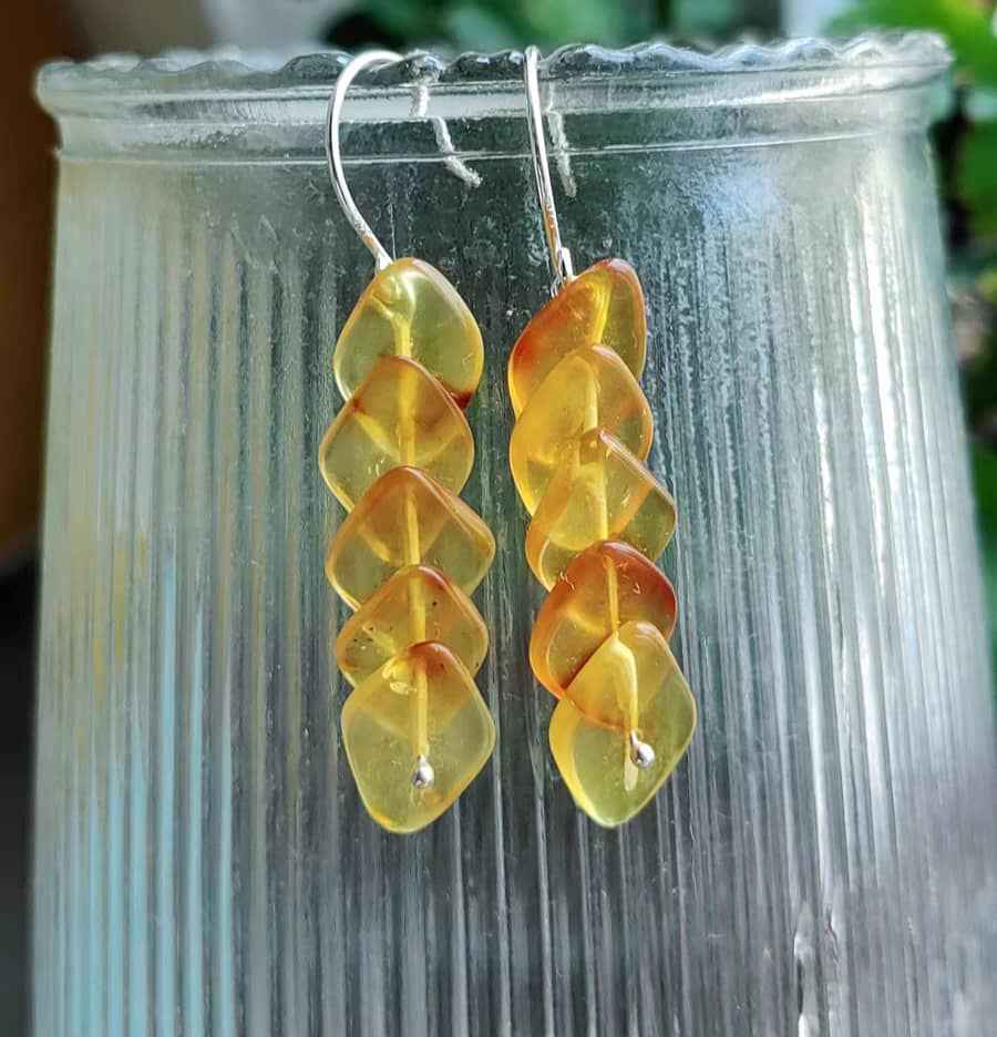 amber drop earrings