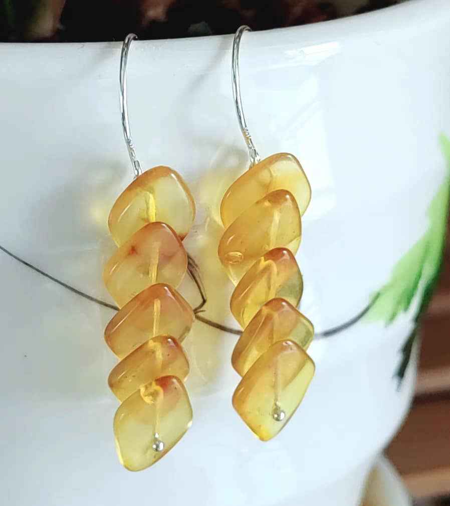 amber dangle earrings