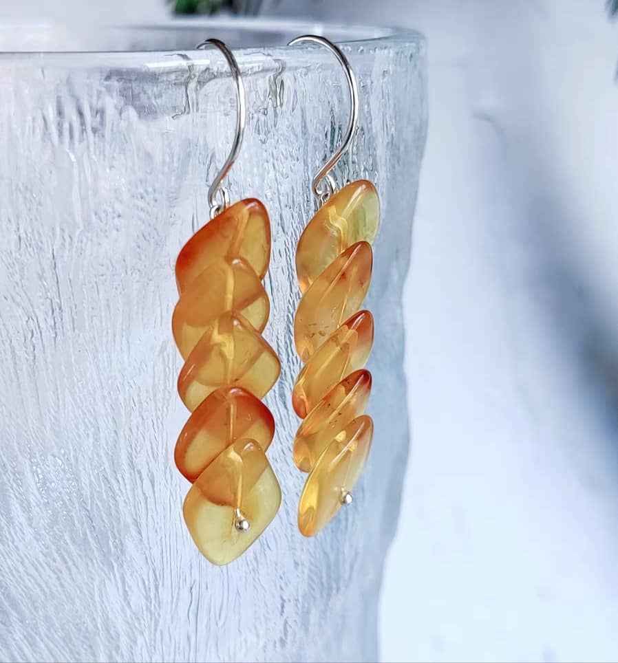 amber drop earrings