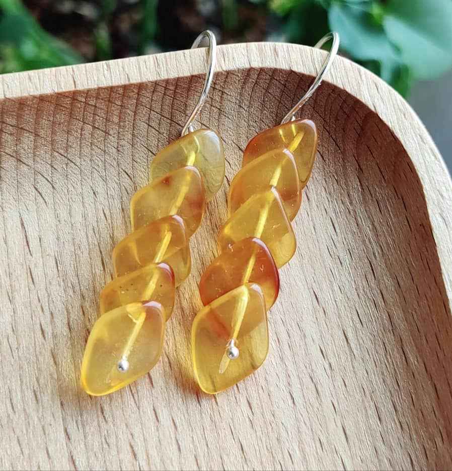 amber drop earrings