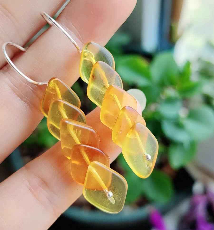 amber drop earrings