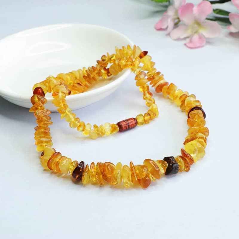 amber bead necklace, yellow necklace