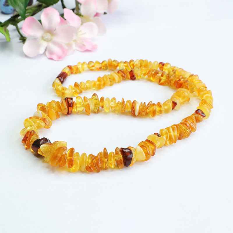 amber bead necklace, yellow necklace