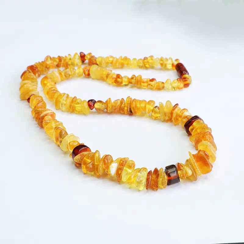 amber bead necklace, yellow necklace