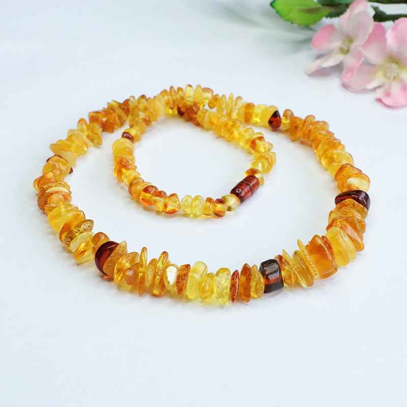 amber bead necklace, yellow necklace