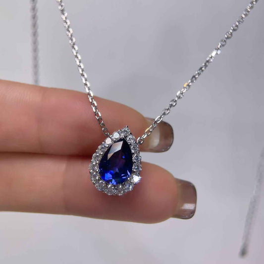 silver sapphire necklace