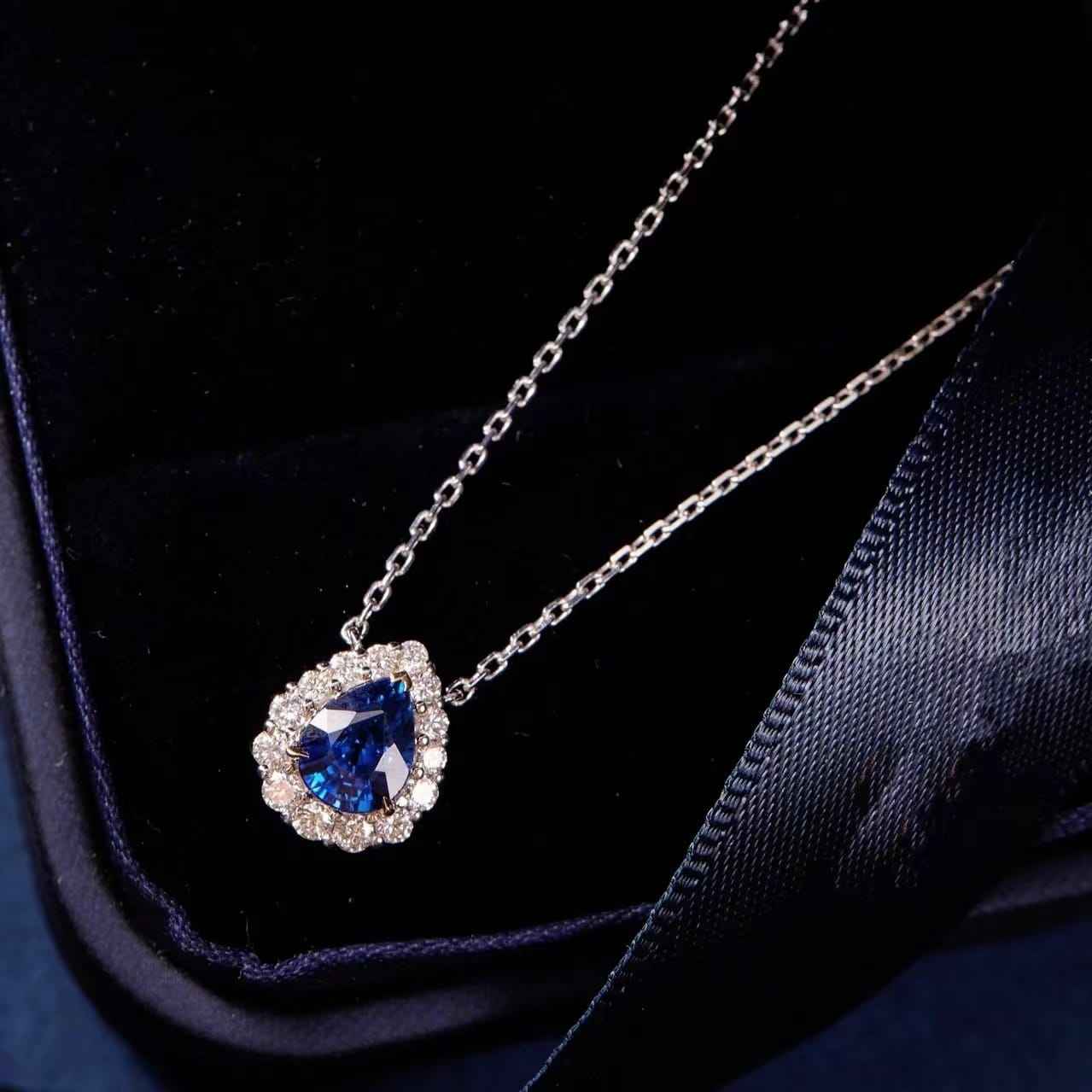 silver sapphire necklace