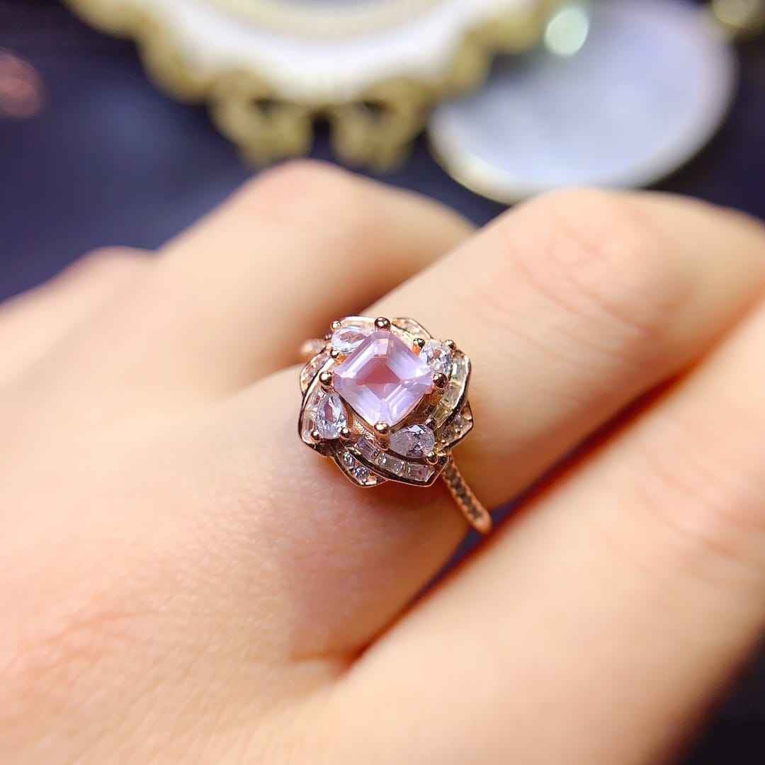 Rose Quartz Silver Ring