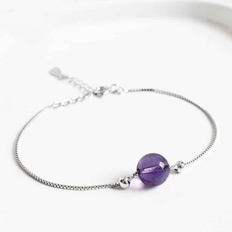 amethyst silver bracelet