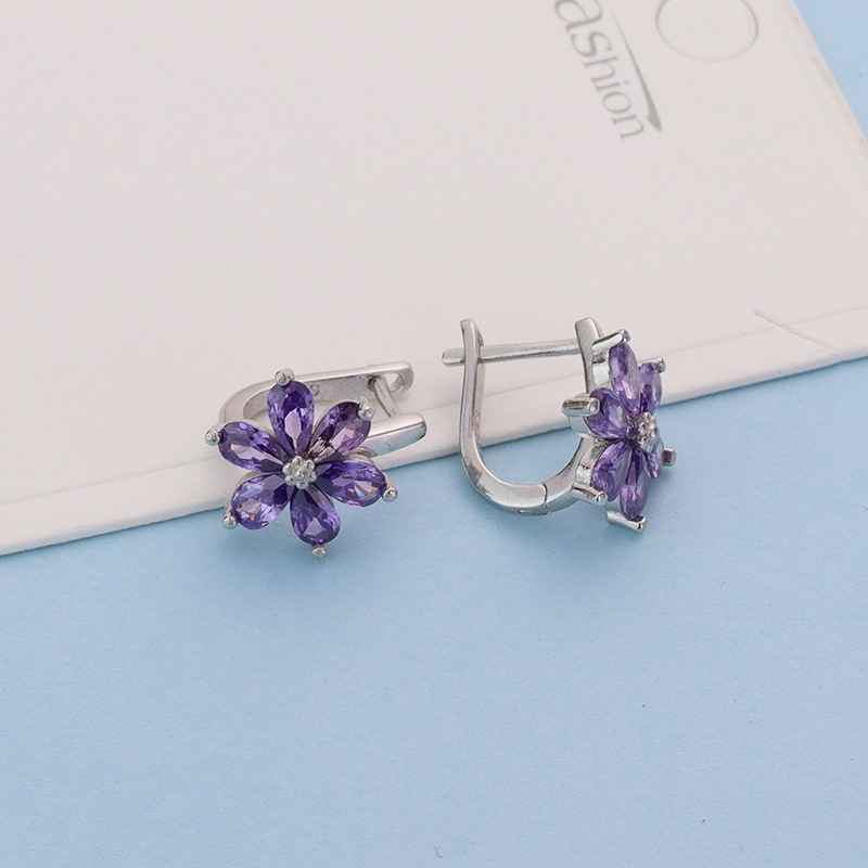 Amethyst Earrings Silver