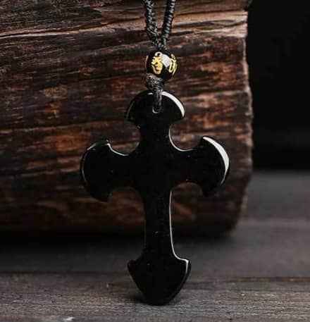 Obsidian Cross Necklace