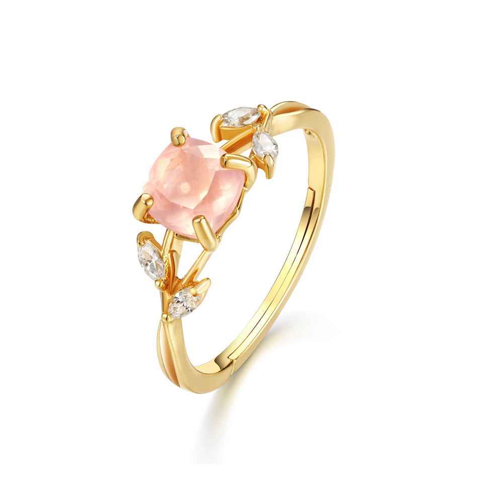 Rose Quartz Gold Ring