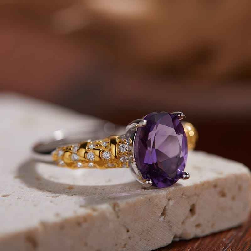 amethyst gold ring