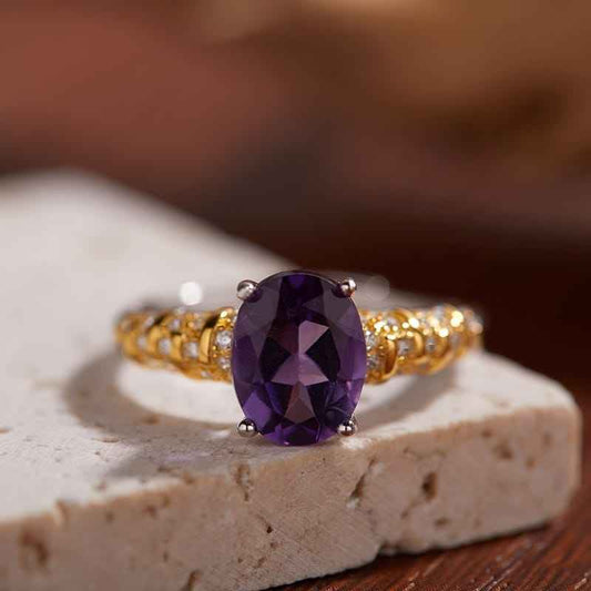 amethyst gold ring