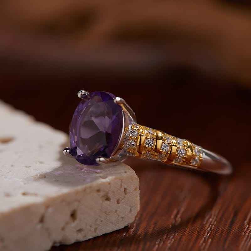 amethyst gold ring