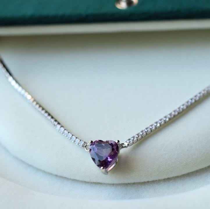 Amethyst Heart Necklace