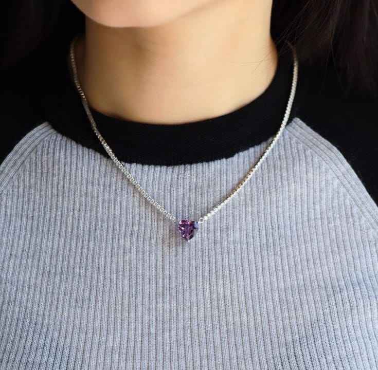 Amethyst Heart Necklace