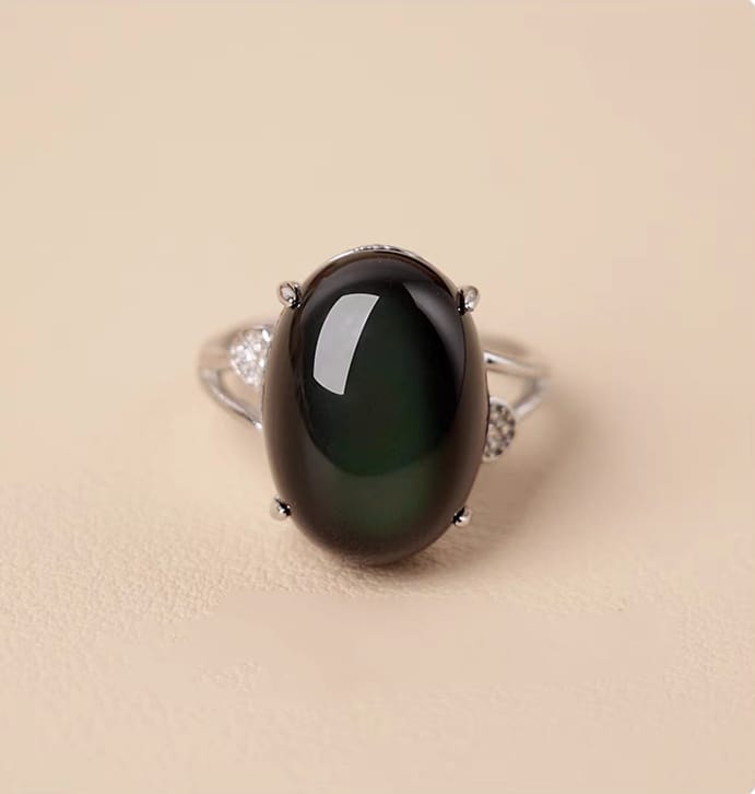 Obsidian Engagement Ring