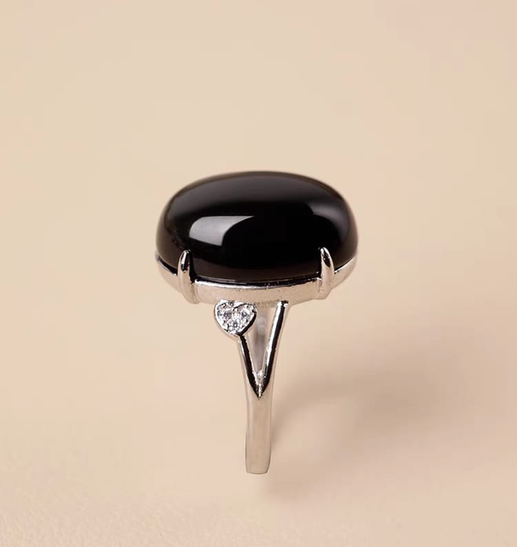 Obsidian Engagement Ring