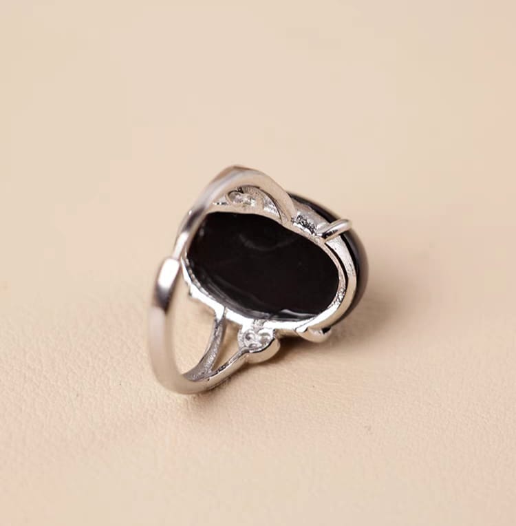 Obsidian Engagement Ring