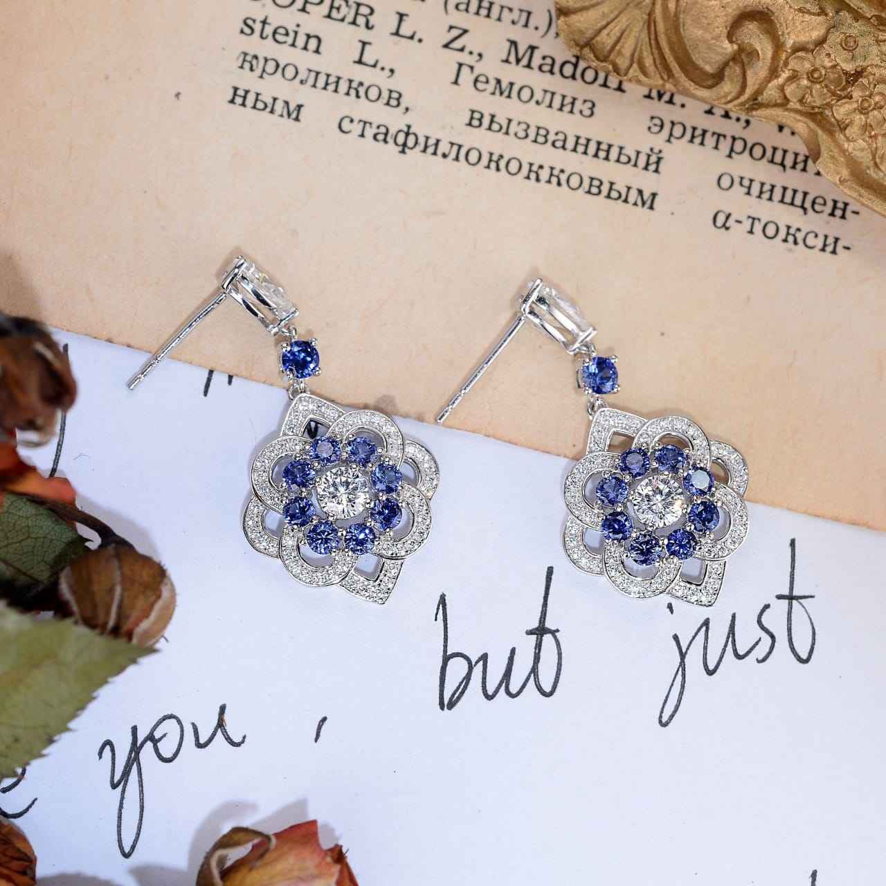 sapphire diamond earrings