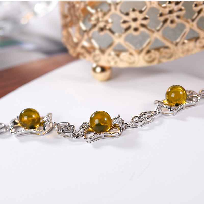 amber silver bracelet