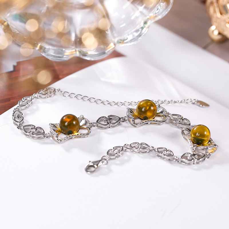 amber silver bracelet