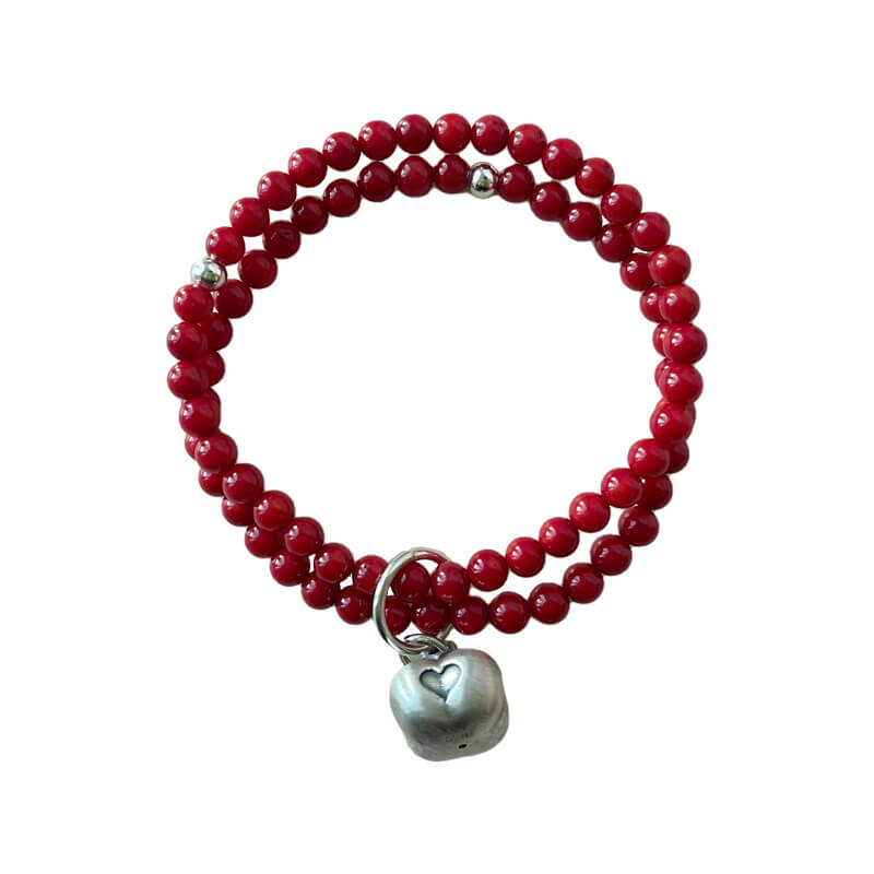 Red Coral Bead Bracelet