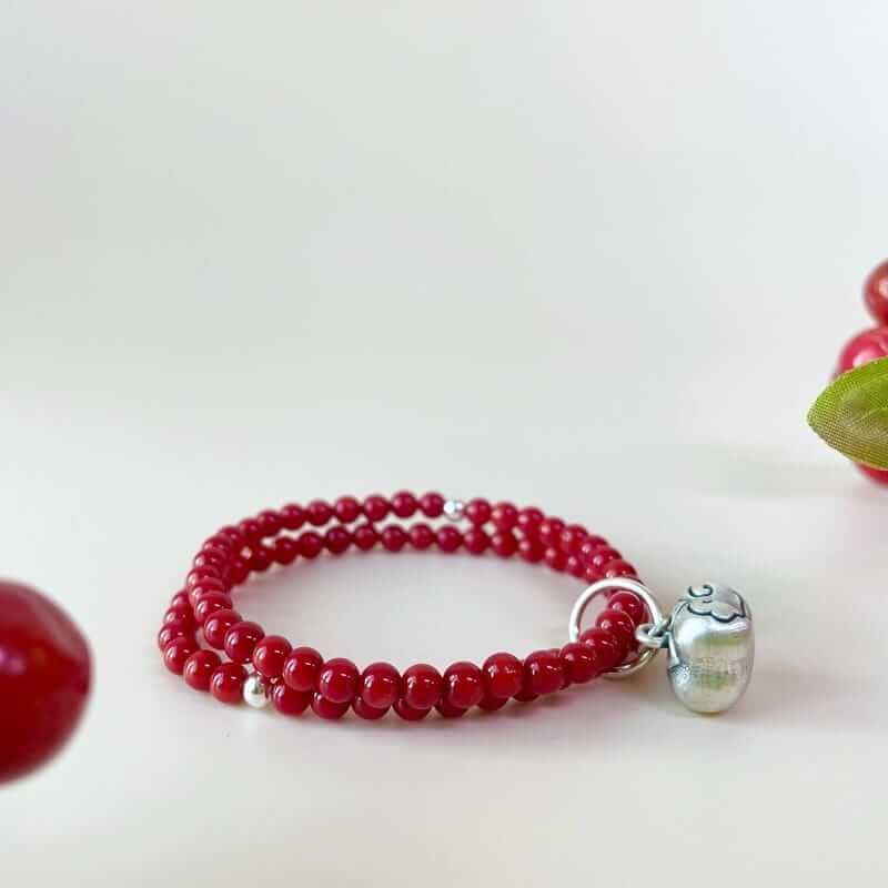 Red Coral Bead Bracelet