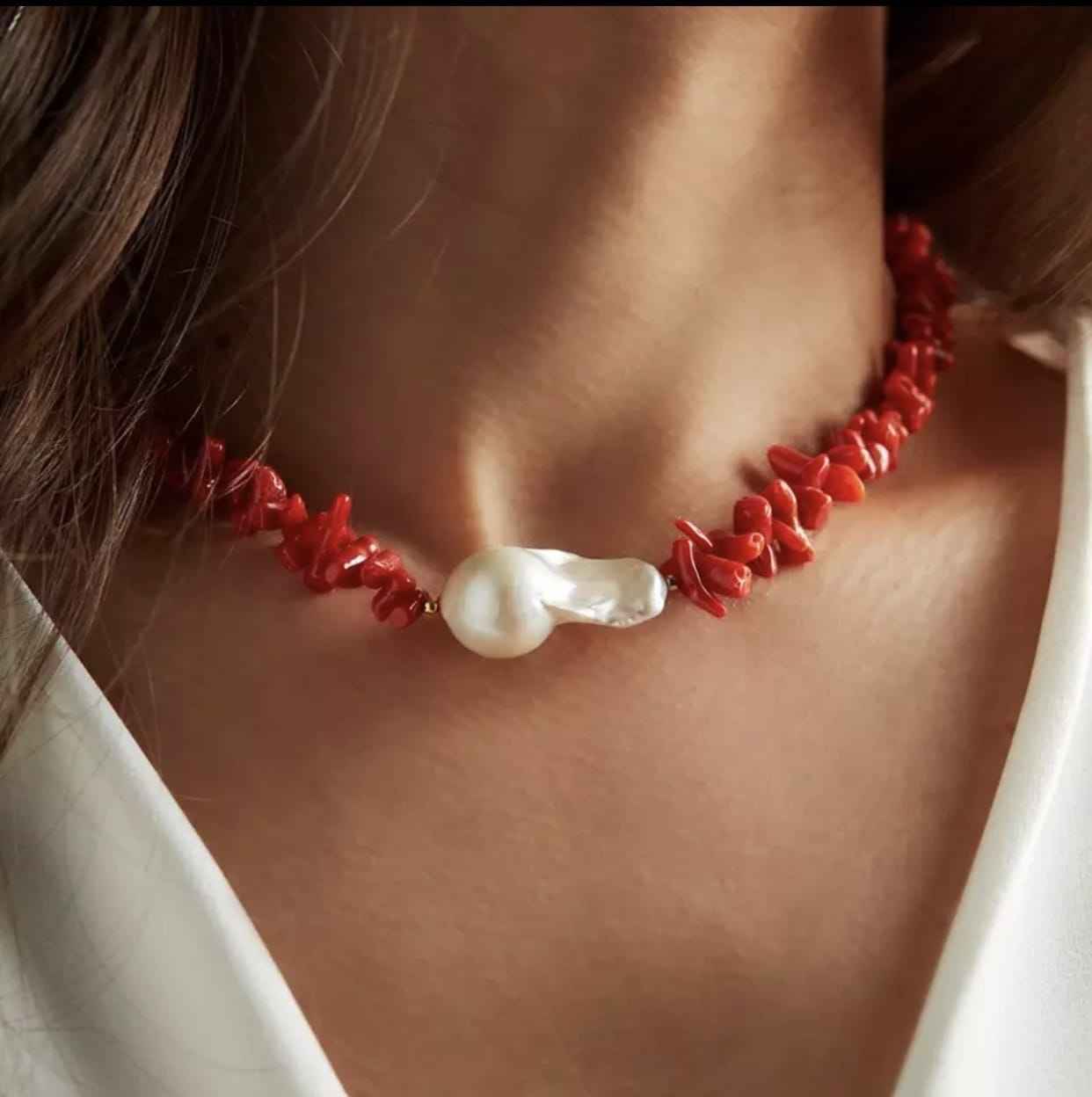 Red Branch Coral Necklace