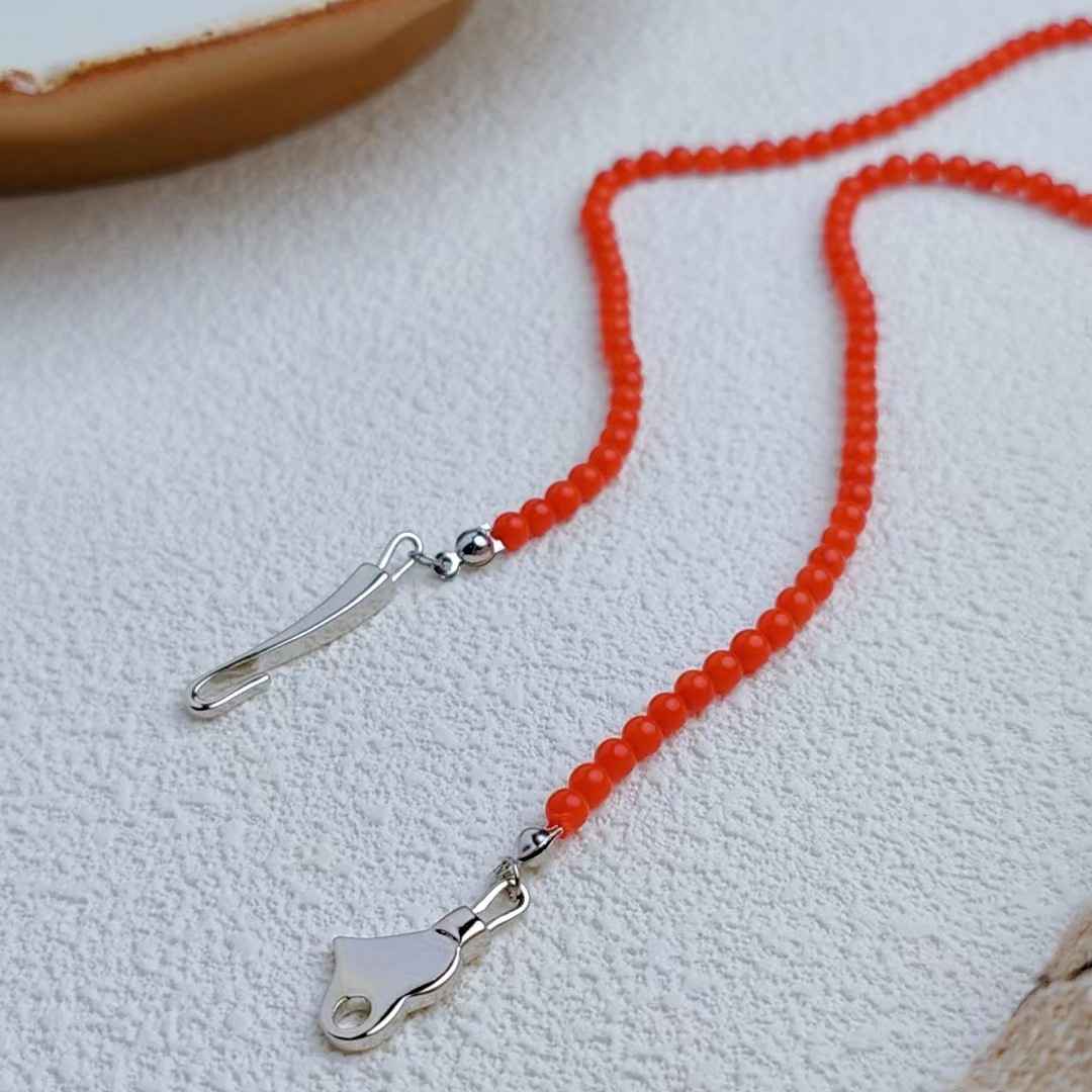 Red Coral Bead Necklace