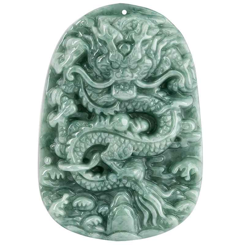 Mens Jade Necklace - Feng Shui Dragon Necklace