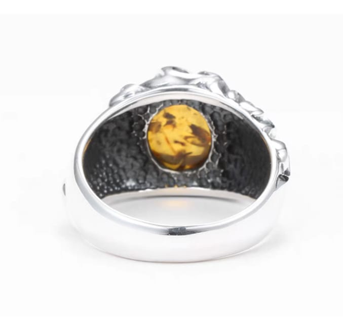 Mens Amber Ring