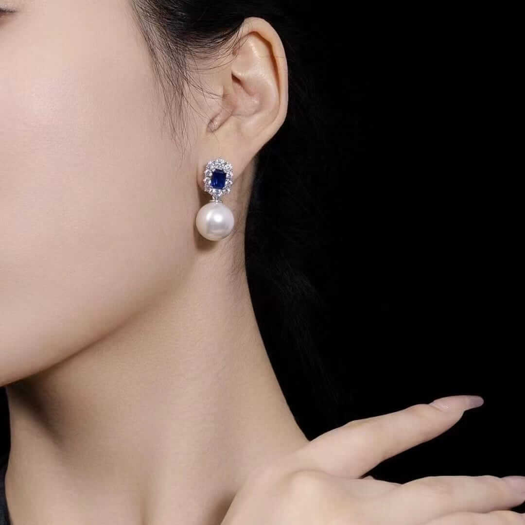 Sapphire Pearl Earrings