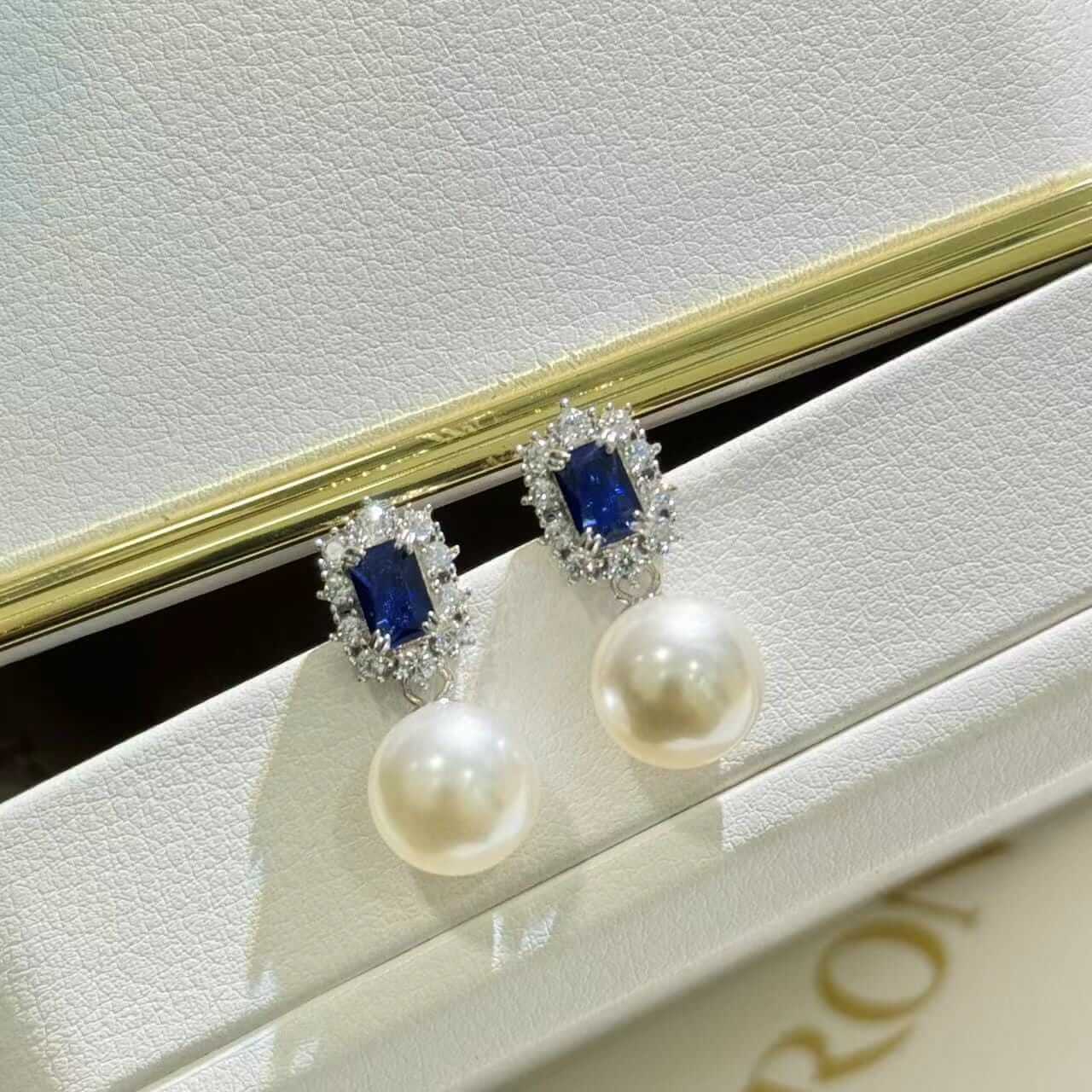 Sapphire Pearl Earrings