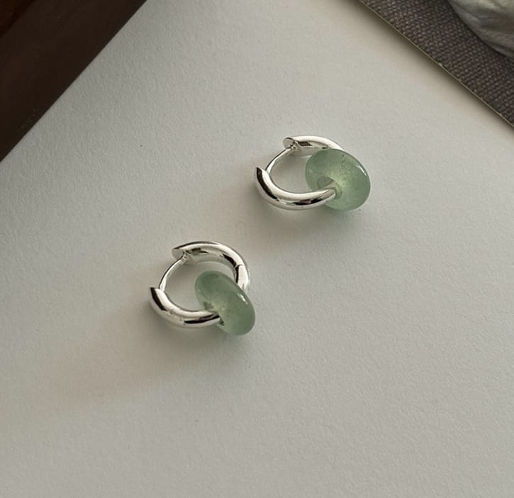 Jade Hoop Earrings