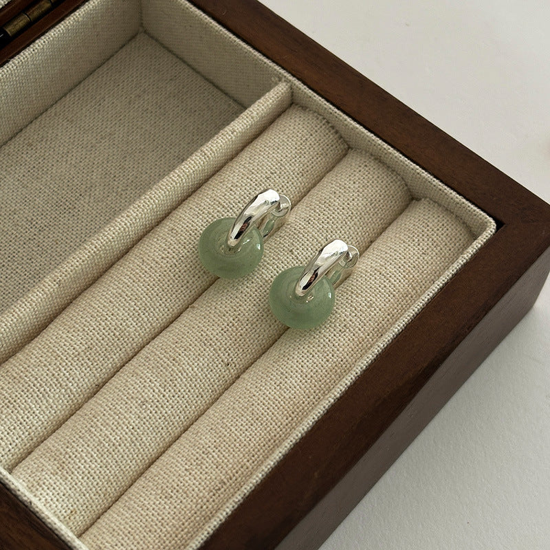 Jade Hoop Earrings