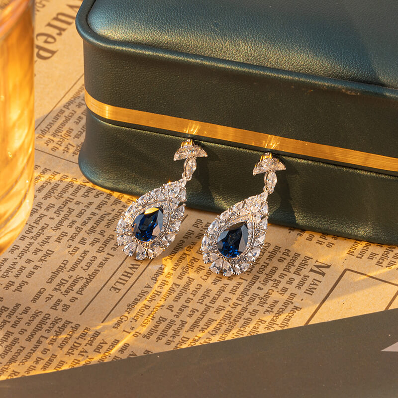 Sapphire Teardrop Earrings