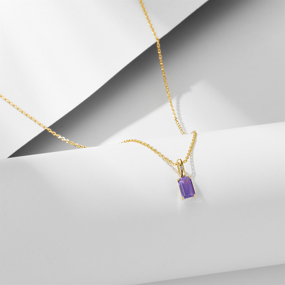 Amethyst Gold Necklace