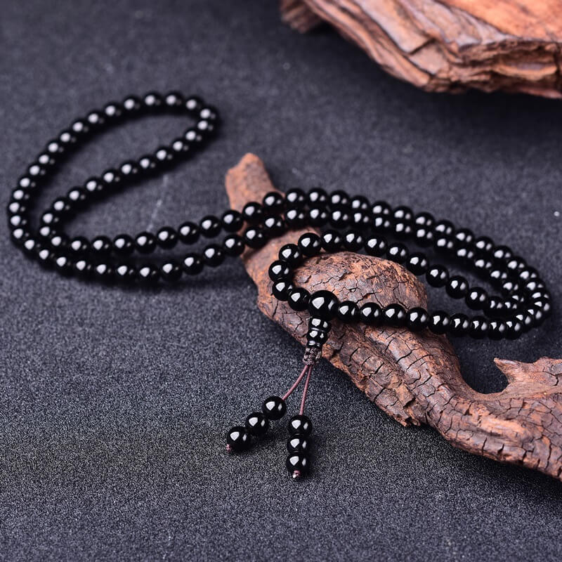 Obsidian Bead Necklace