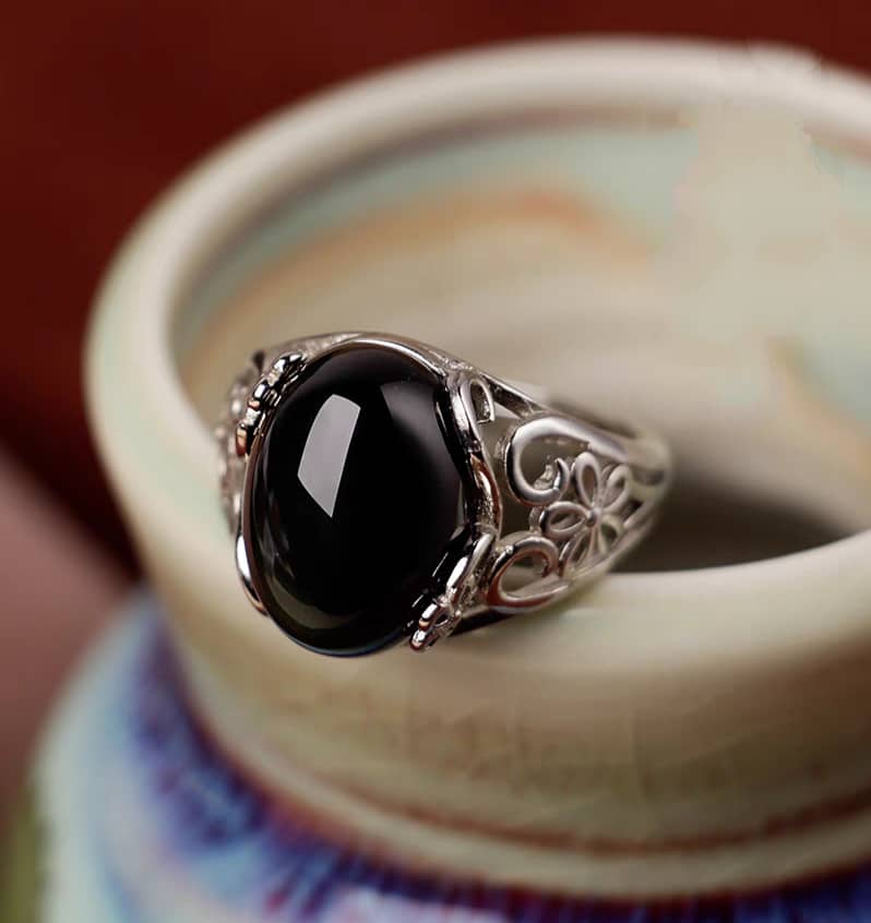 Obsidian Wedding Ring